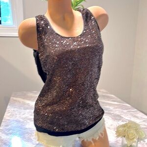 Daytrip Brown Sequin Tank Top